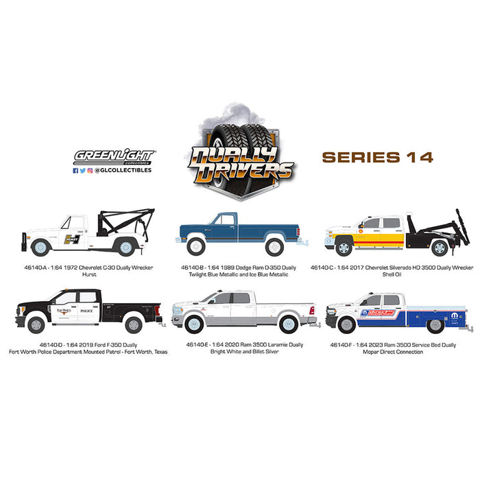 1/64 Dually Drivers Series 14 Sealed Set of 6 Trucks