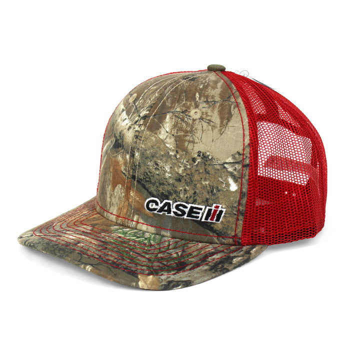 Case IH Embroidered Logo Camo Cap with Red Mesh Back