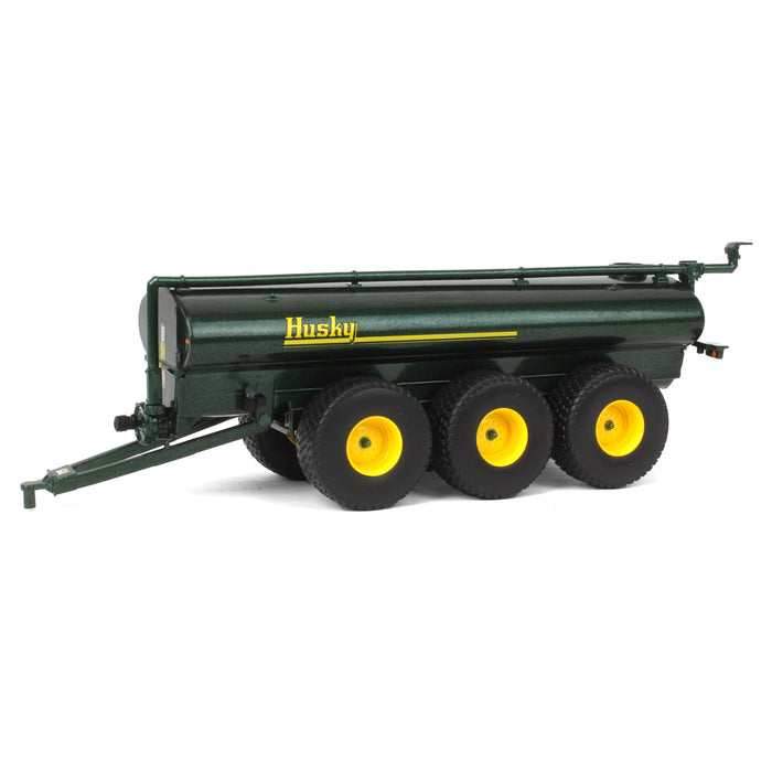 1/64 Metallic Green Husky 27500L Tri-axle Slim Line Liquid Manure Spreader by First Gear