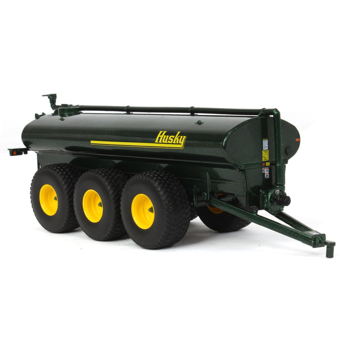 1/64 Metallic Green Husky 27500L Tri-axle Slim Line Liquid Manure Spreader by First Gear