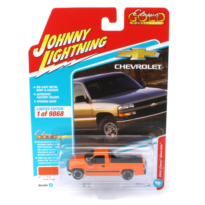 1/64 Johnny Lightning Classic Gold 2022 Release 3A - 2002 Chevrolet Silverado, Tangler Orange