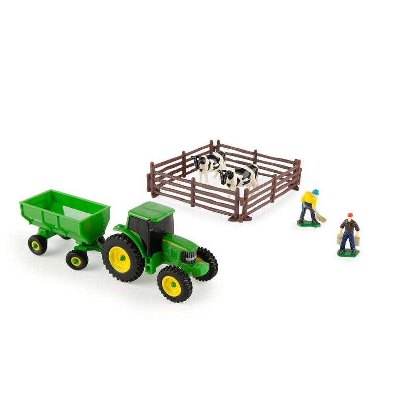 1/64 John Deere 5 Piece Farm Set w/Cows, Tractor, Fence,Wagon farmer