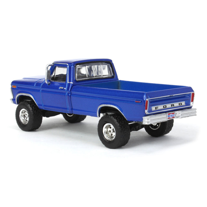 1/64 Lifted 1976 Ford F-250 4WD, Blue Metallic, Midwest Diecast Exclusive