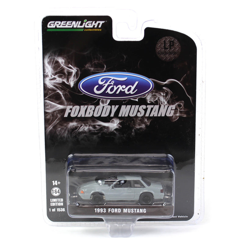 1/64 1993 Ford Mustang Gray Drag Car by GreenLight Collectibles, LP Diecast Exclusive
