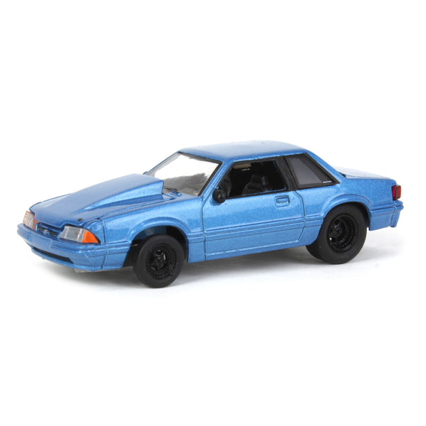 1/64 1993 Ford Mustang Blue Drag Car, LP Diecast Exclusive