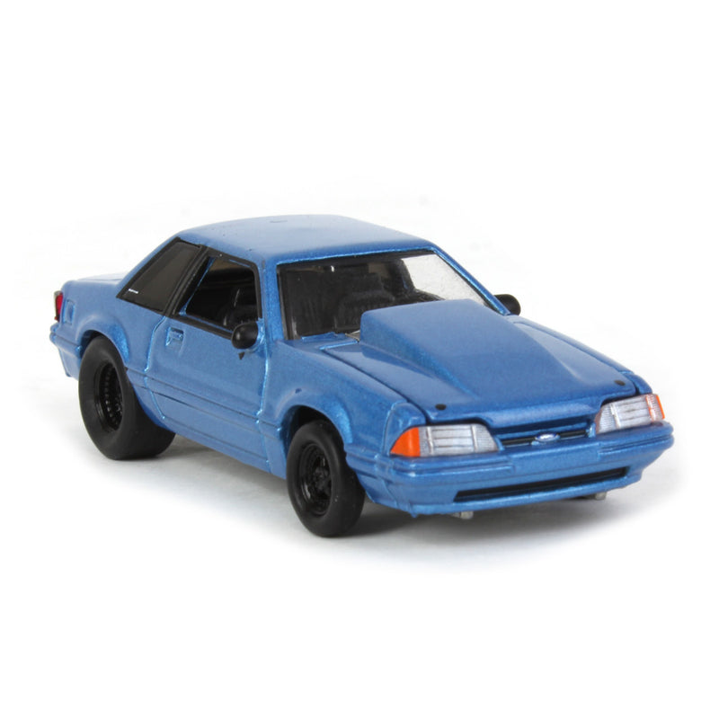 1/64 1993 Ford Mustang Blue Drag Car, LP Diecast Exclusive