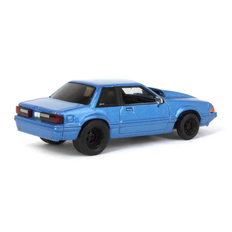 1/64 1993 Ford Mustang Blue Drag Car, LP Diecast Exclusive