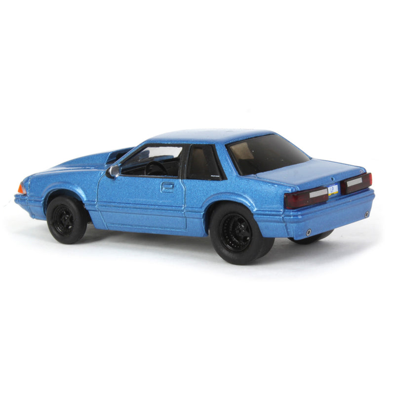 1/64 1993 Ford Mustang Blue Drag Car, LP Diecast Exclusive