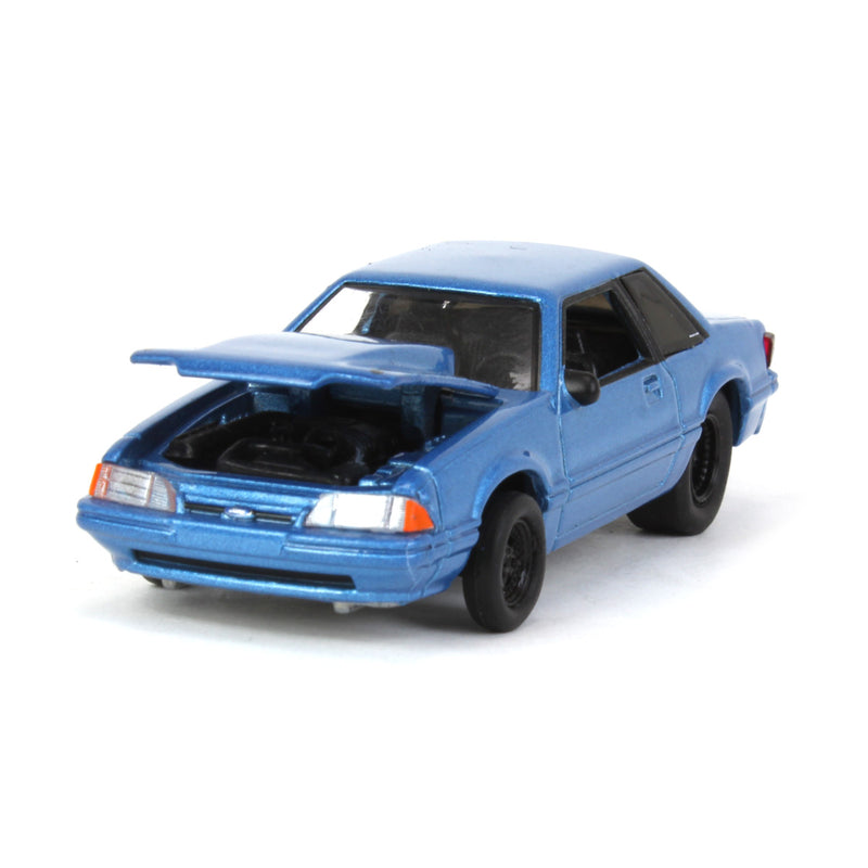 1/64 1993 Ford Mustang Blue Drag Car, LP Diecast Exclusive