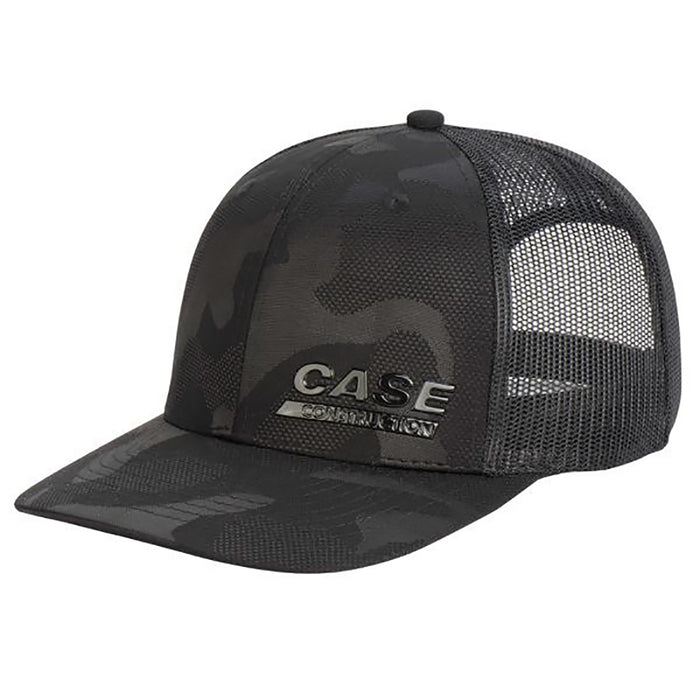 Case Construction Tone-on-Tone Black Camo Cap with Black Mesh Back