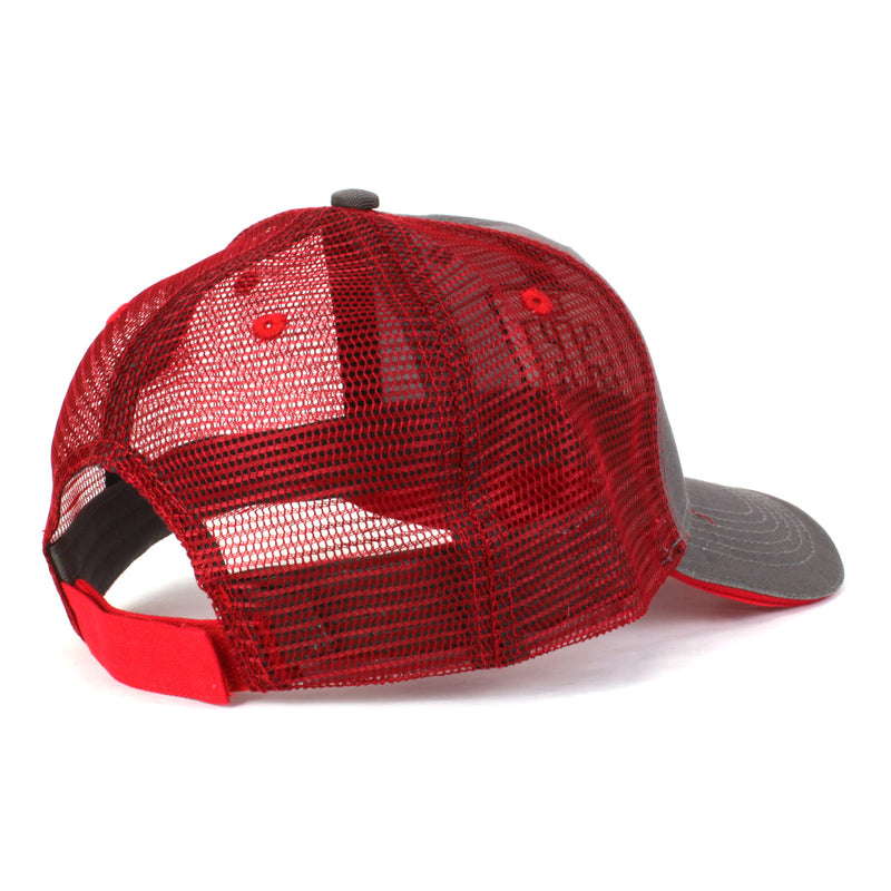 International Harvester IH Logo Red & Grey Two-Tone Trucker Mesh Cap A1731