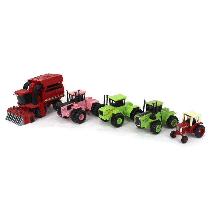 Lot of (4) 1/64 Tractors and (1) Cotton Picker