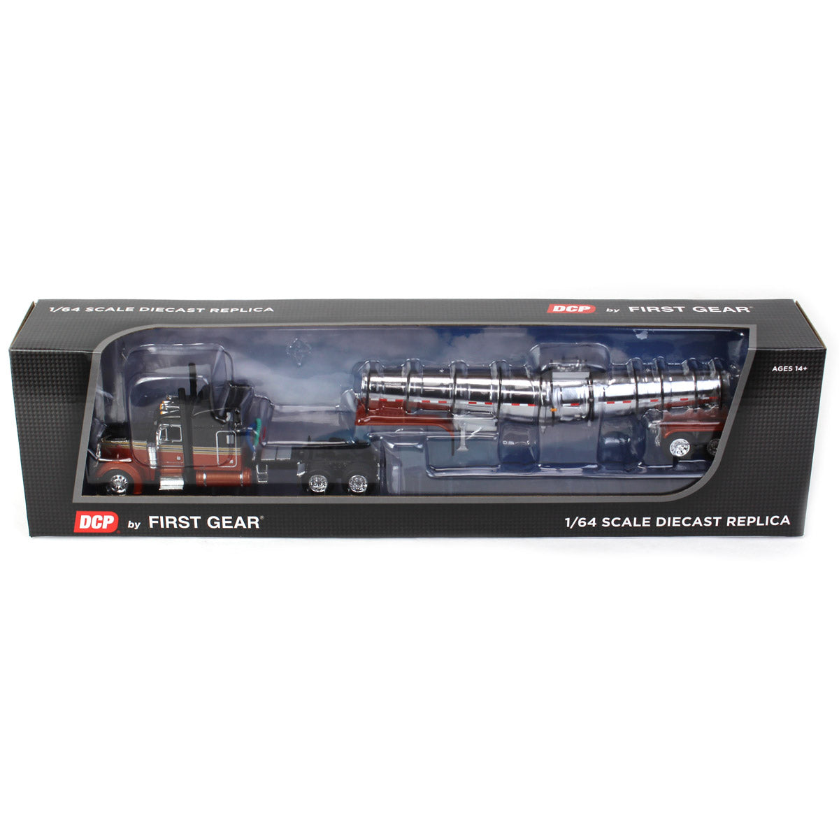 1/64 Burnt Orange Peterbilt 379 Semi Truck with 63in Mid-Roof
