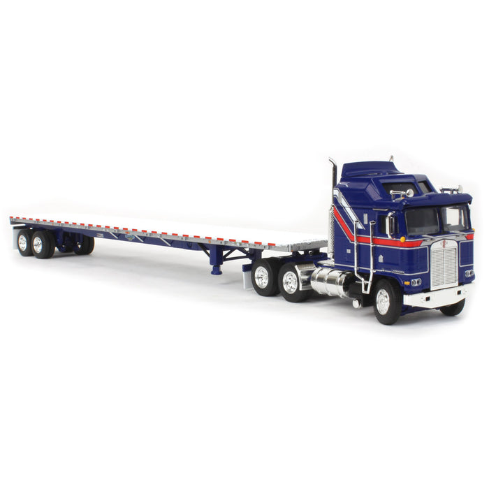 1/64 Kenworth K100 COE Aerodyne Sleeper w/ 53ft Wilson Roadbrute Flatbed Trailer, Liberty Series, DCP by First Gear