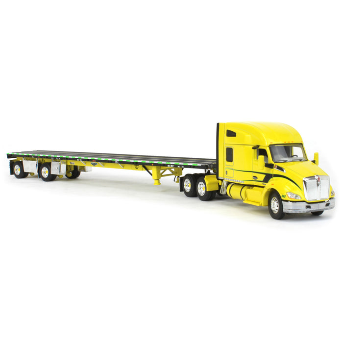 1/64 Kenworth T680 with Spread-Axle Flatbed Trailer, "All Year Long" Owner Operator, DCP by First Gear