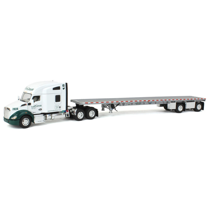 1/64 Kenworth T680 with Spread-Axle Flatbed Trailer, Evergreen Industries, DCP by First Gear