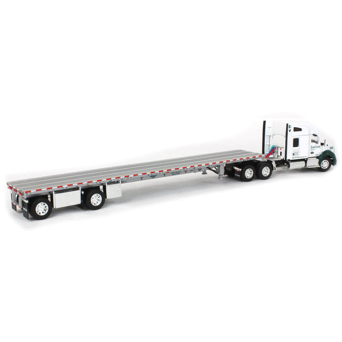 1/64 Kenworth T680 with Spread-Axle Flatbed Trailer, Evergreen Industries, DCP by First Gear