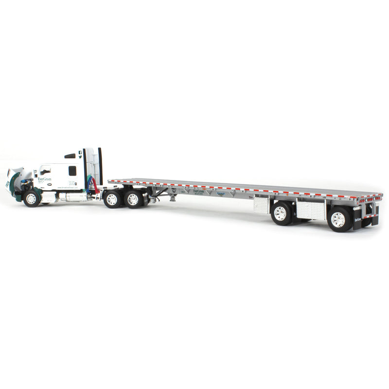 1/64 Kenworth T680 with Spread-Axle Flatbed Trailer, Evergreen Industries, DCP by First Gear
