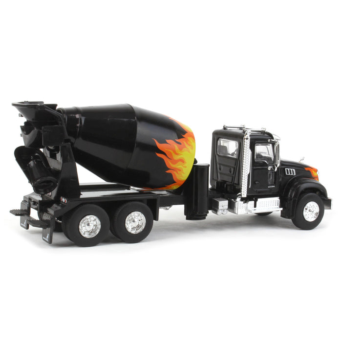 1/64 2019 Mack Granite Cement Mixer, Black with Flames, SD Series 18