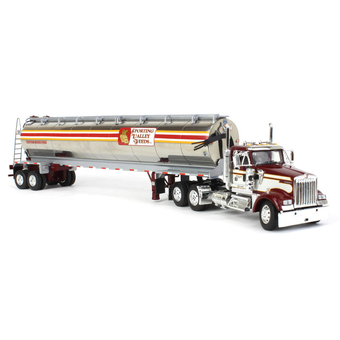 1/64 Kenworth W900L with Walinga Tandem Feed Trailer, Sporting Valley Feeds, DCP by First Gear