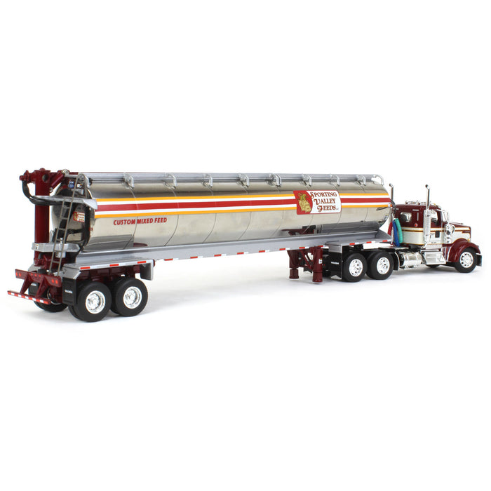 1/64 Kenworth W900L with Walinga Tandem Feed Trailer, Sporting Valley Feeds, DCP by First Gear