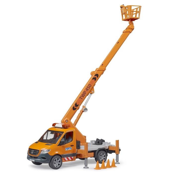 1/16 Mercedes-Benz Sprinter Service Truck with Crane, Basket and Lights & Sounds by Bruder