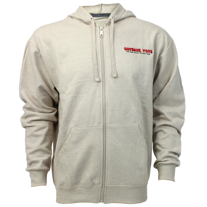 Outback Toys Logo Khaki EverSoft Fleece Full Zip Hoodie