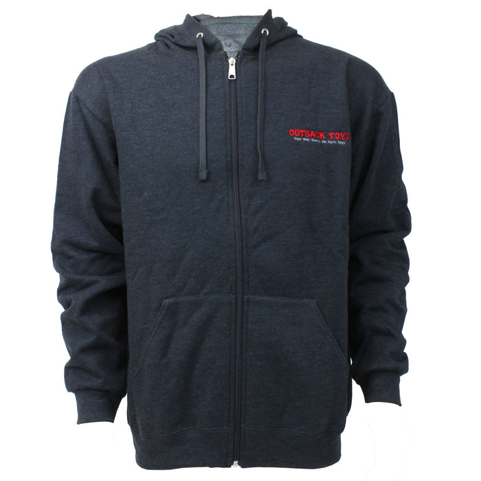 Outback Toys Logo Black Heather EverSoft Fleece Full Zip Hoodie