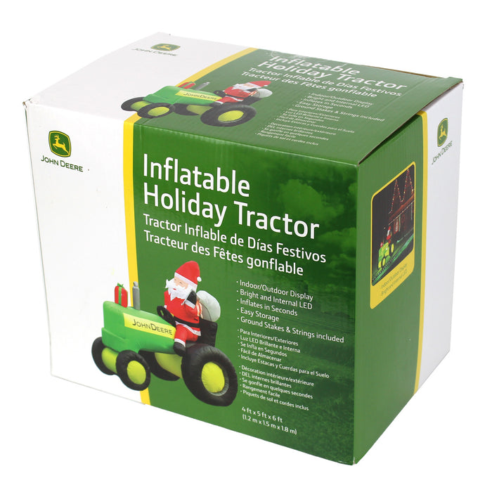 John Deere 6 Foot Inflatable Christmas Tractor with Santa