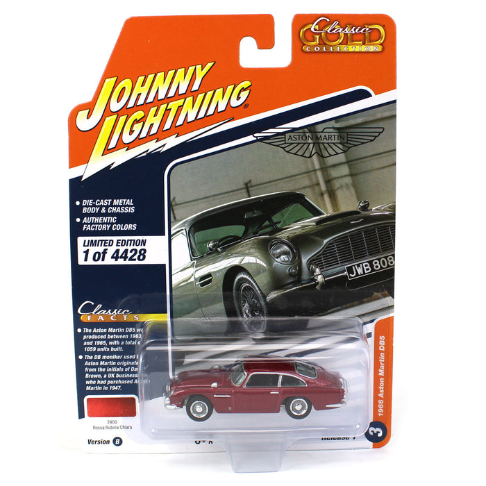 1/64 Johnny Lightning Classic Gold 2023 Release 1A - 1966 Aston Martin DB5, Rossa Rubina Chiara
