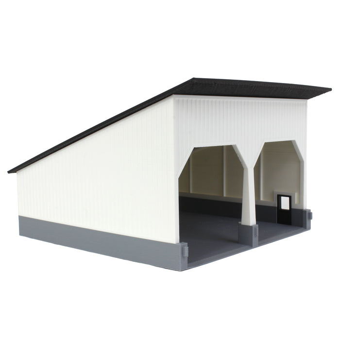 1/64 The Double Bay 40ft x 40ft Cattle Shed, Black/White, 3D Printed