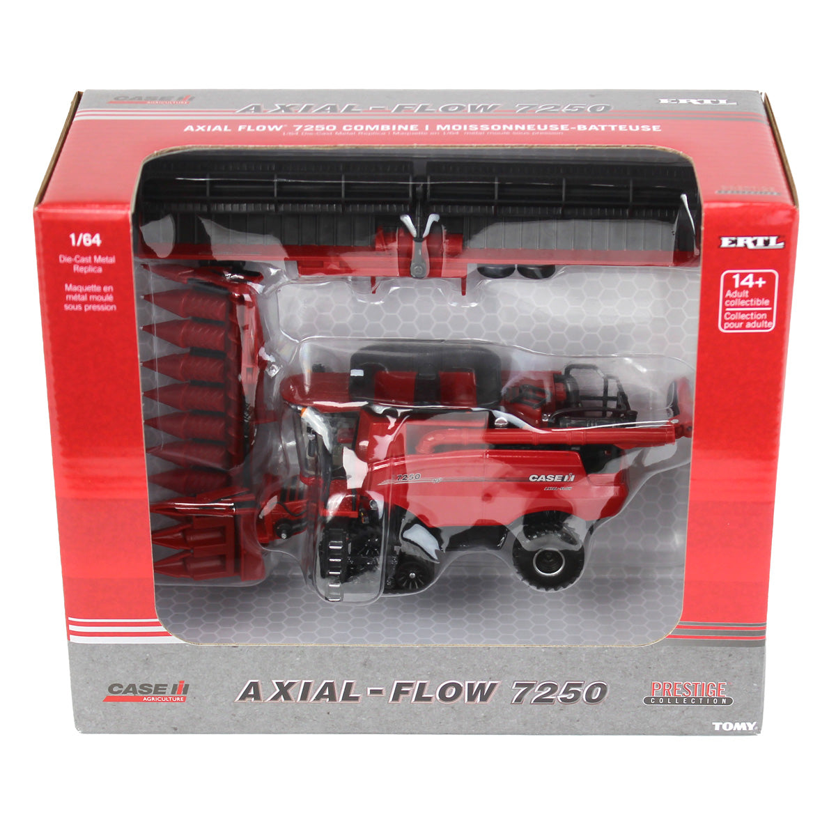 1/64 Case IH 7250 Tracked Combine with Corn & Grain Heads, ERTL