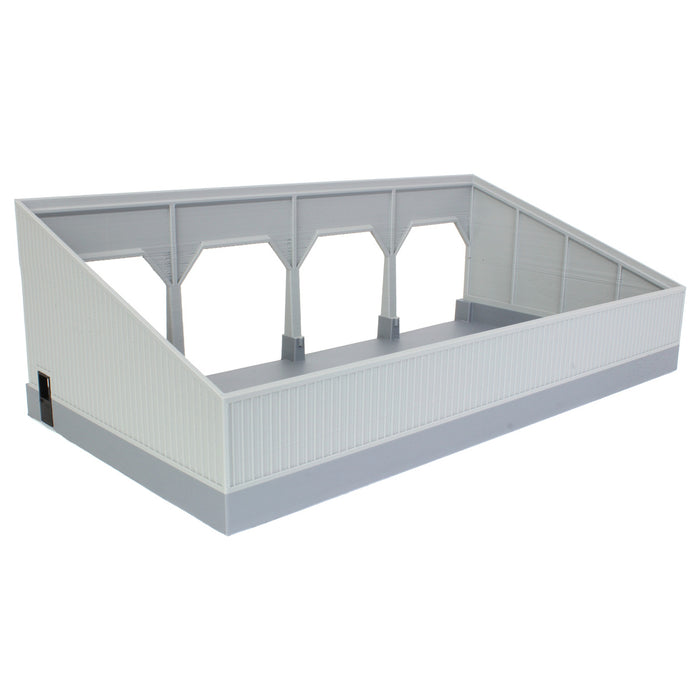 1/64 The Quad Bay 40ft x 80ft Cattle Shed, Gray/Black, 3D Printed