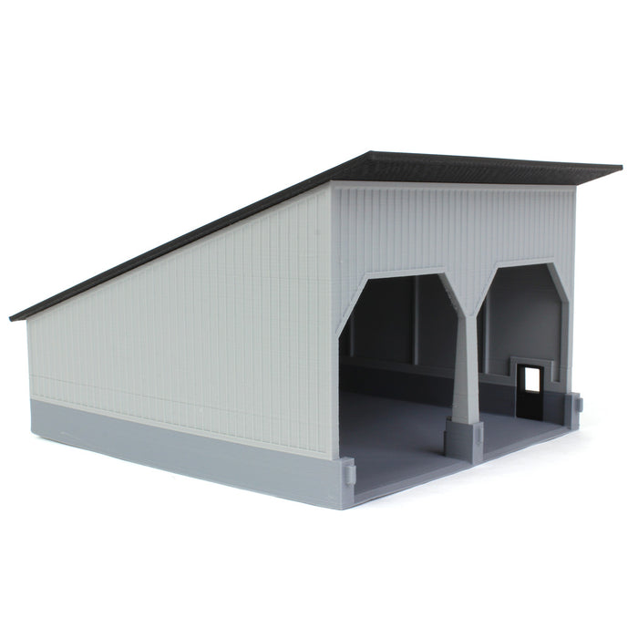 1/64 The Double Bay 40ft x 40ft Cattle Shed, Gray/Black, 3D Printed