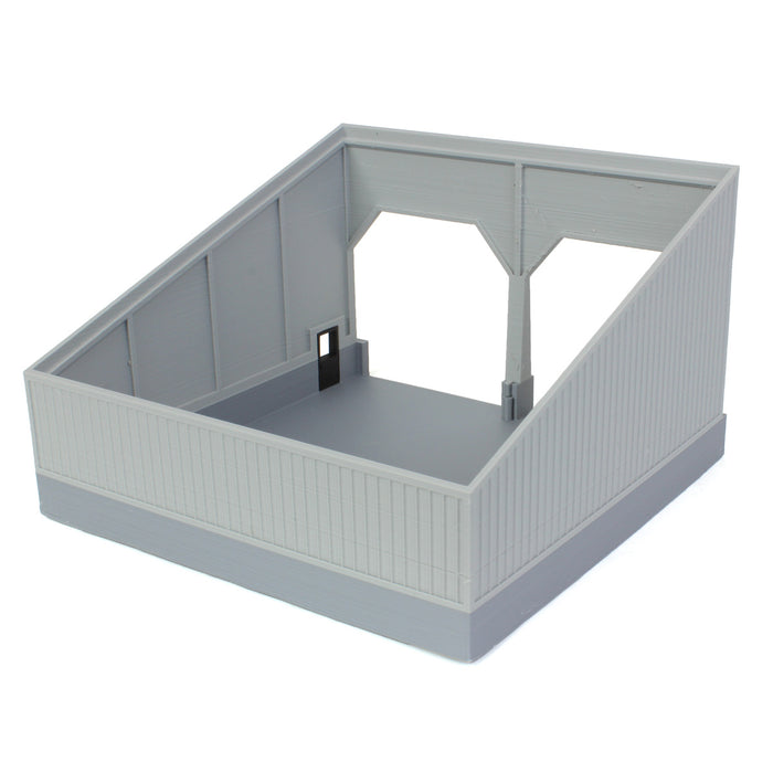 1/64 The Double Bay 40ft x 40ft Cattle Shed, Gray/Black, 3D Printed