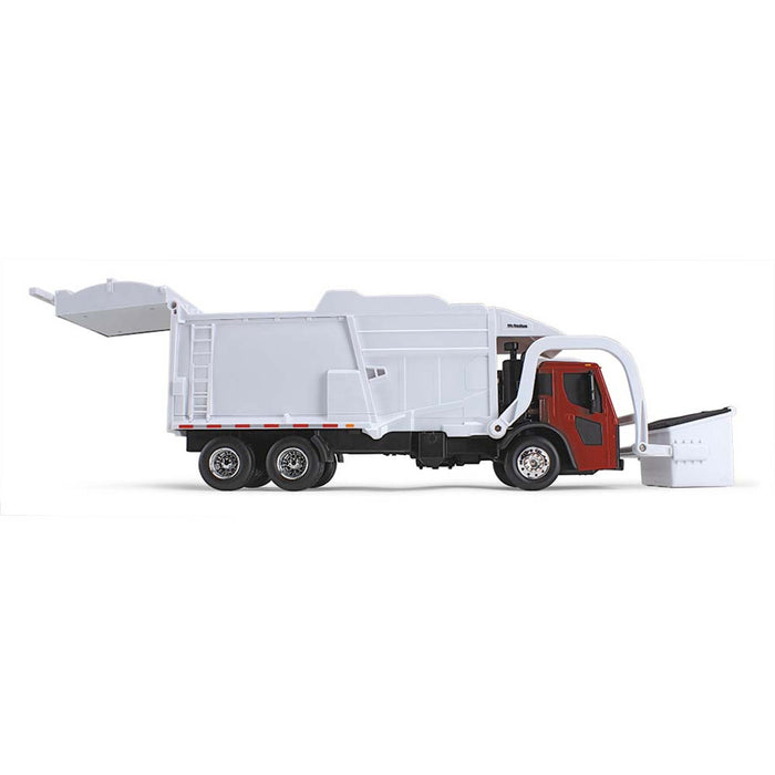 1/25 Red/White Mack LR Garbage Truck w/ McNeilus Meridian Loader & Dumpster (Includes Lights & Sounds!)