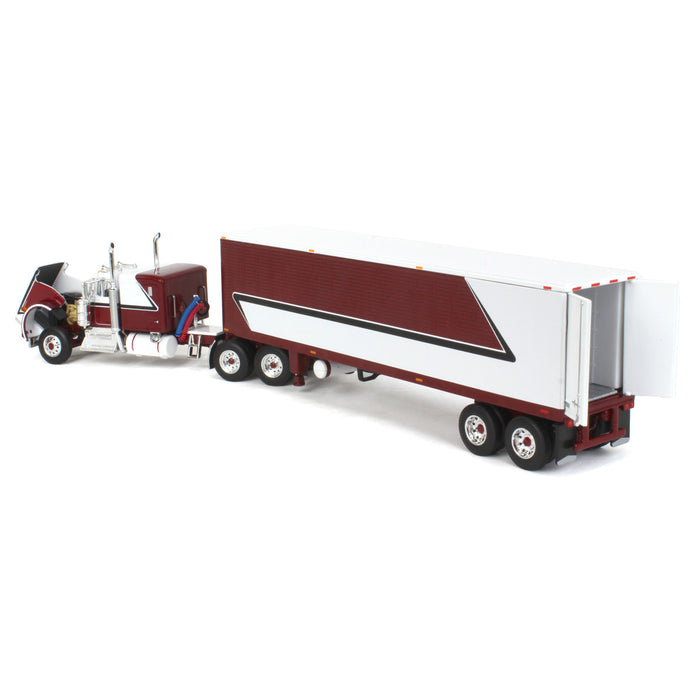 1/64 Legendary Red & White Kenworth W900A w/ 40ft Vintage Reefer Trailer, DCP by First Gear