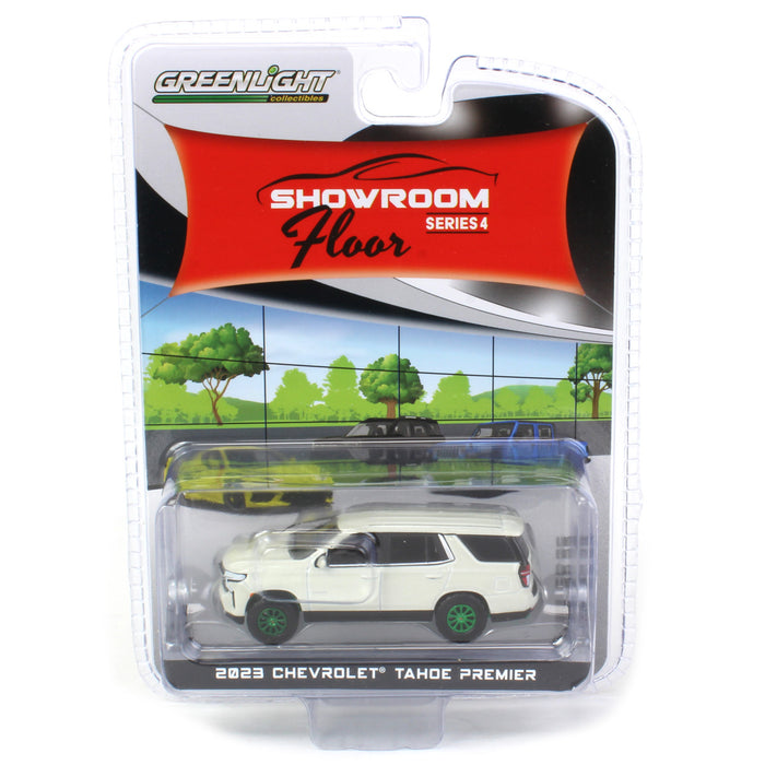 Green Machine ~ 1/64 2023 Chevrolet Tahoe Premier, Iridescent Pearl Tricoat, Showroom Floor Series 4