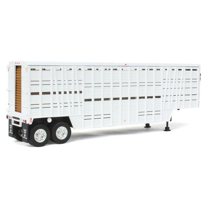 1/64 White Wilson Tandem-Axle 40ft Vintage Livestock Trailer