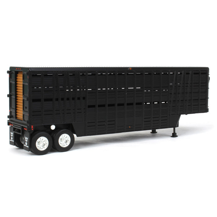 1/64 Black Wilson Tandem-Axle 40ft Vintage Livestock Trailer