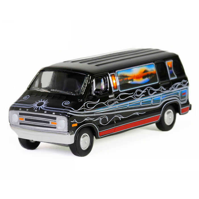 1/64 1977 Dodge B-100 Custom Van, Mountain Sunrise Decoration, Vannin', Hobby Exclusive