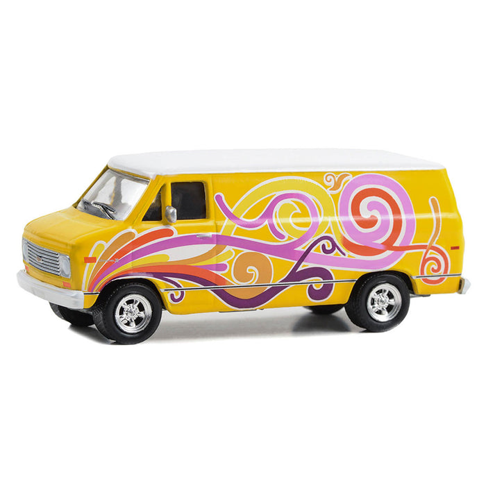 1/64 1976 Chevrolet G20 Custom Van, Yellow with Swirls, Vannin', Hobby Exclusive, Hobby Exclusive