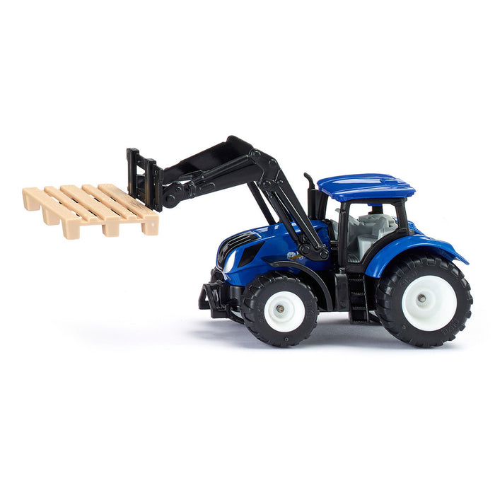 New Holland Tractor with Pallet Fork and Pallet by SIKU