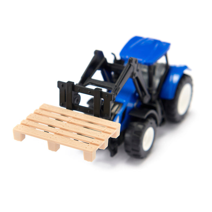 New Holland Tractor with Pallet Fork and Pallet by SIKU