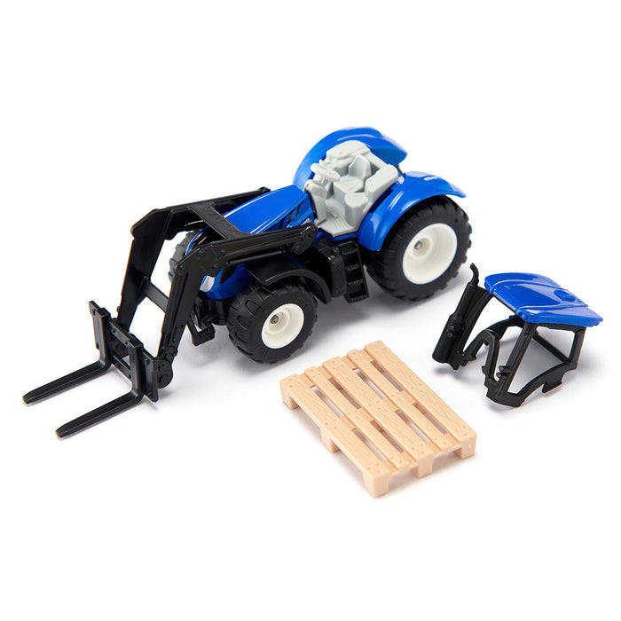 New Holland Tractor with Pallet Fork and Pallet by SIKU