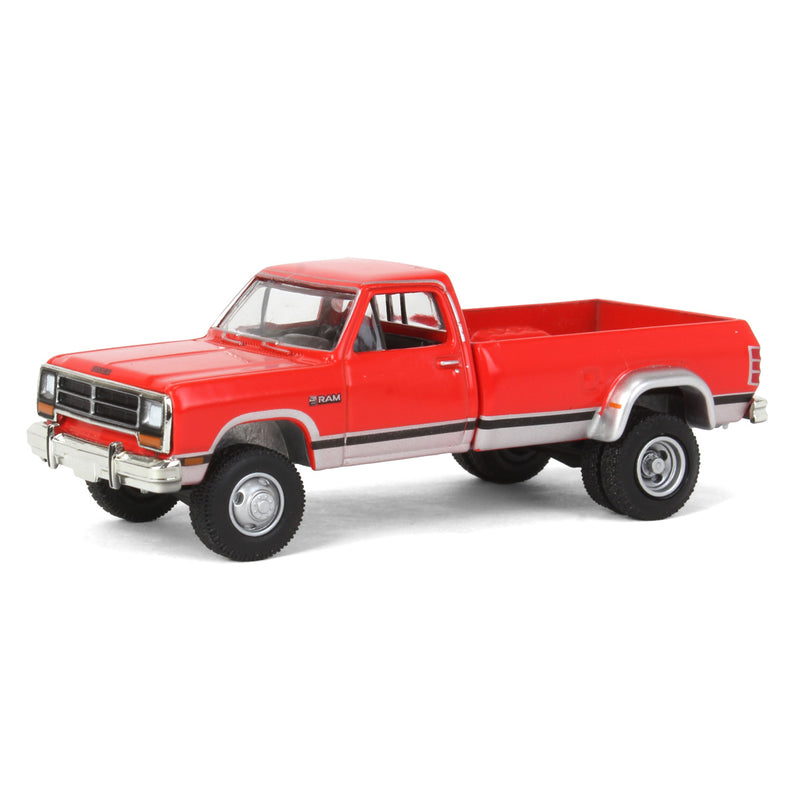 1/64 1989 Dodge Ram D-350 Dually Pickup Truck, Colorado Red & Sterling Silver, Dually Drivers Series 13
