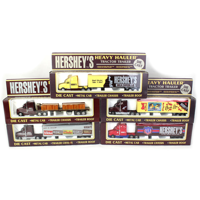 Lot of (5) Approximately 1/50 Hershey's Heavy Hauler Tractor Trailers