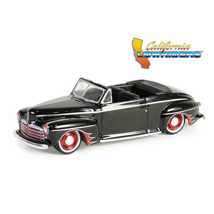 1/64 1947 Ford Deluxe Convertible Lowrider, Black & Red, California Lowriders Series 5