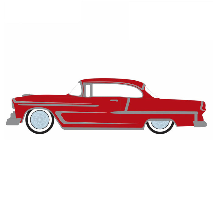 1/64 1955 Chevrolet Bel Air Lowrider, Red & Silver, California Lowriders Series 5