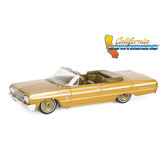 1/64 1964 Chevrolet Impala Convertible, Gold, California Lowriders Series 5